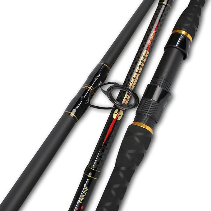 Fiblink Surf Spinning Fishing Rod 2 Piece Carbon Fiber Portable Travel Spinning Rod (10-Feet & 12-Feet)