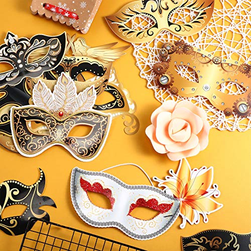 Sumind 12 Pieces Mardi Gras Mask Bulk Venetian Carnival Mask Retro Punk Masquerade Party Decoration for Mardi Gras Fancy C...