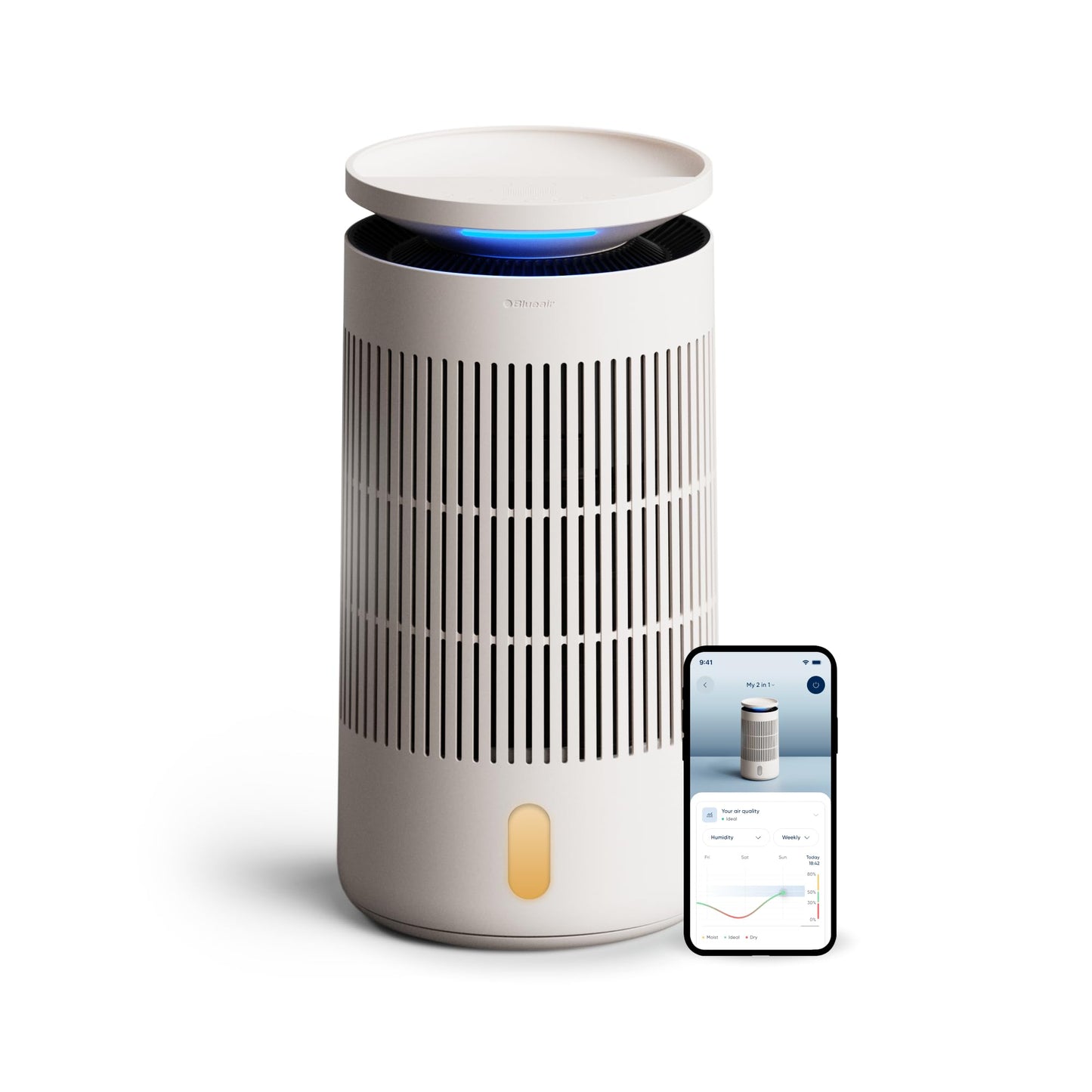 Blueair 2-in-1 Pro Air Purifier & Humidifier for Large Rooms, HEPASilent Removes 99.97% Allergens, Dust, Smoke, Up to 1,875 sq f