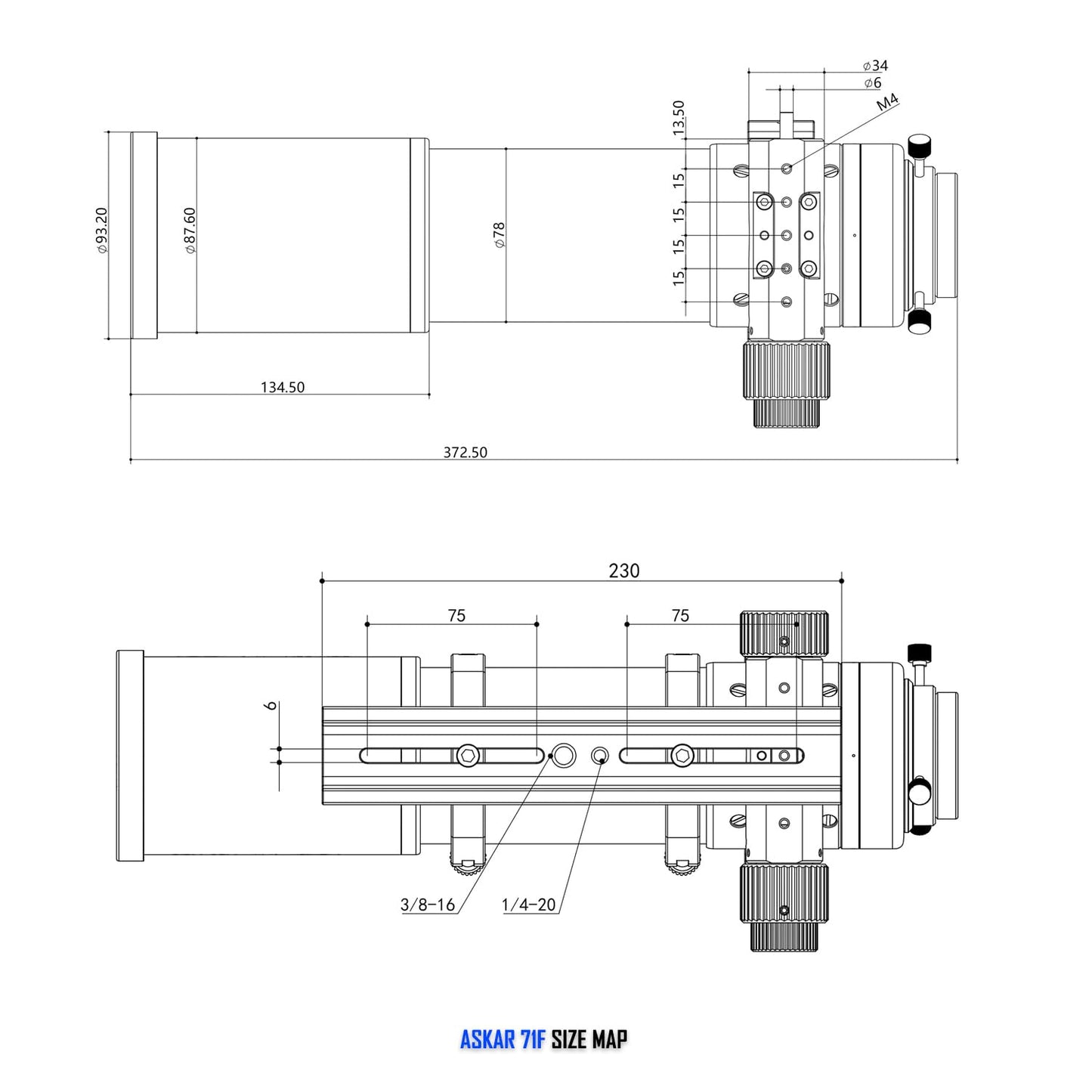 Askar 71F Flat-Field Telescope, 71mm Aperture F6.9 ED Glass Refractor OTA, Quadruplet air-Spaced APO, 230mm Vixen Dovetail Plate for Deep Sky Astrophotography and Visual Astronomy