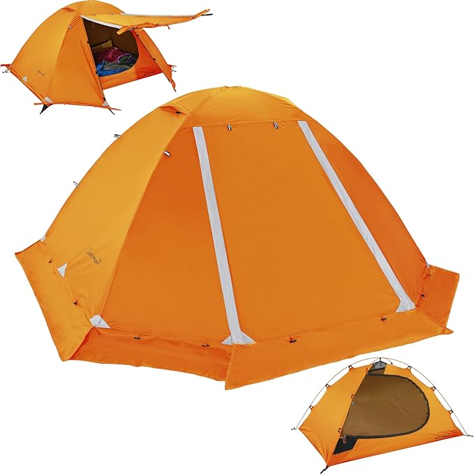 Clostnature Lightweight Backpacking Tent - 1/2 Person 4 Season Ultralight Waterproof Camping Tent, Large Size Easy Setup T...