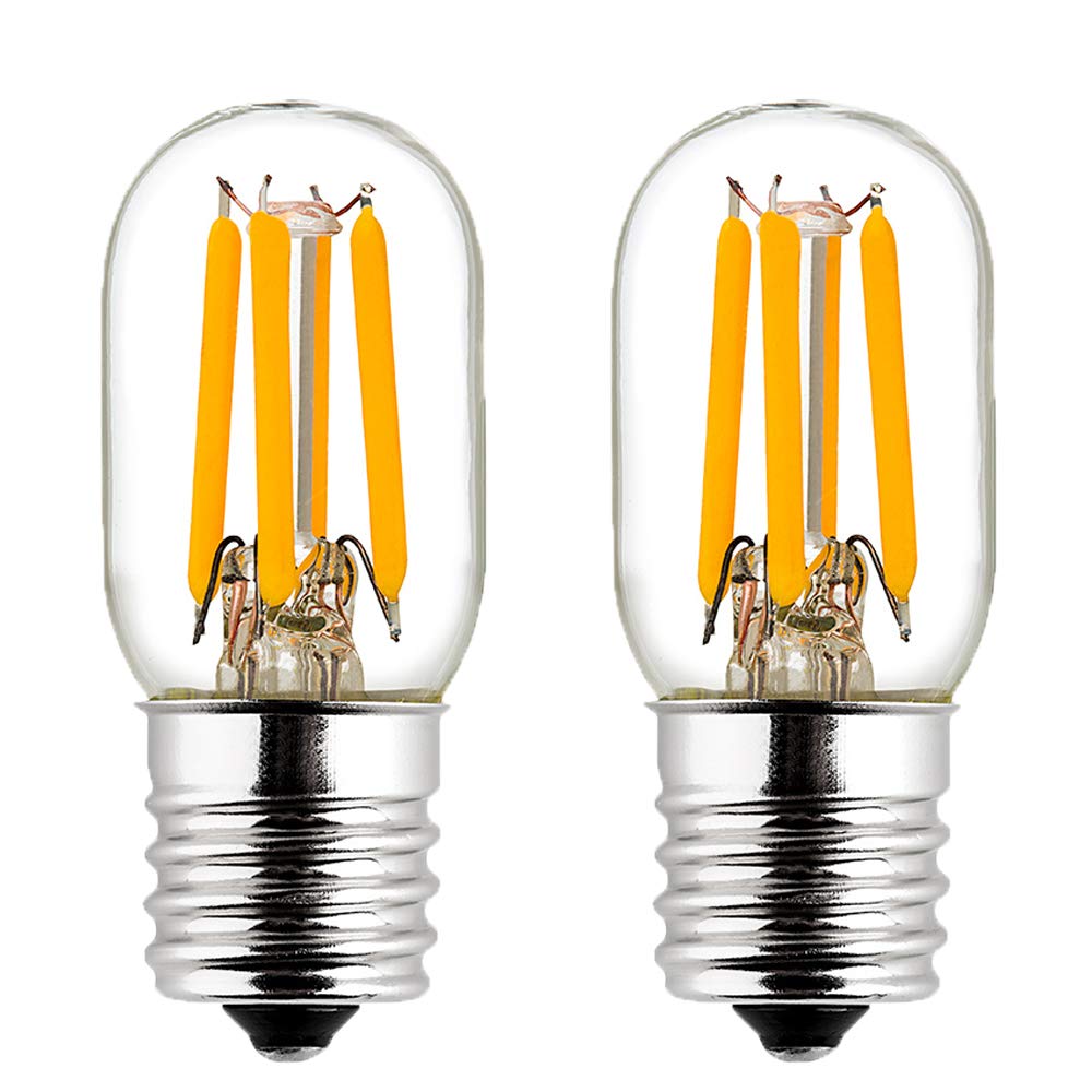 LiteHistory E17 led Bulb ETL 25w Appliance t7 led Bulb 250lm 2700K 2w Microwave Light Bulb 2Pack