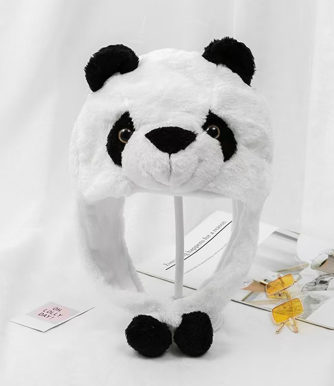 Veryrich Plush Hats, Super Soft Warm Hat Animal Hats, Cozy Winter Hat Novelty Party Cap for Kids Girls Boys - One Size (Panda Hat)