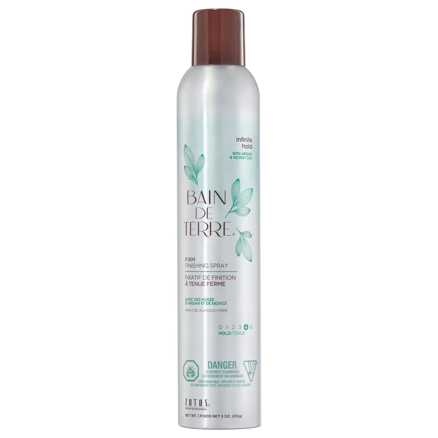 Bain de Terre Infinite Hold Firm Finishing Spray, Lasting Control & Shine, Heat & Humidity Protection with Argan & Monoi Oils, P