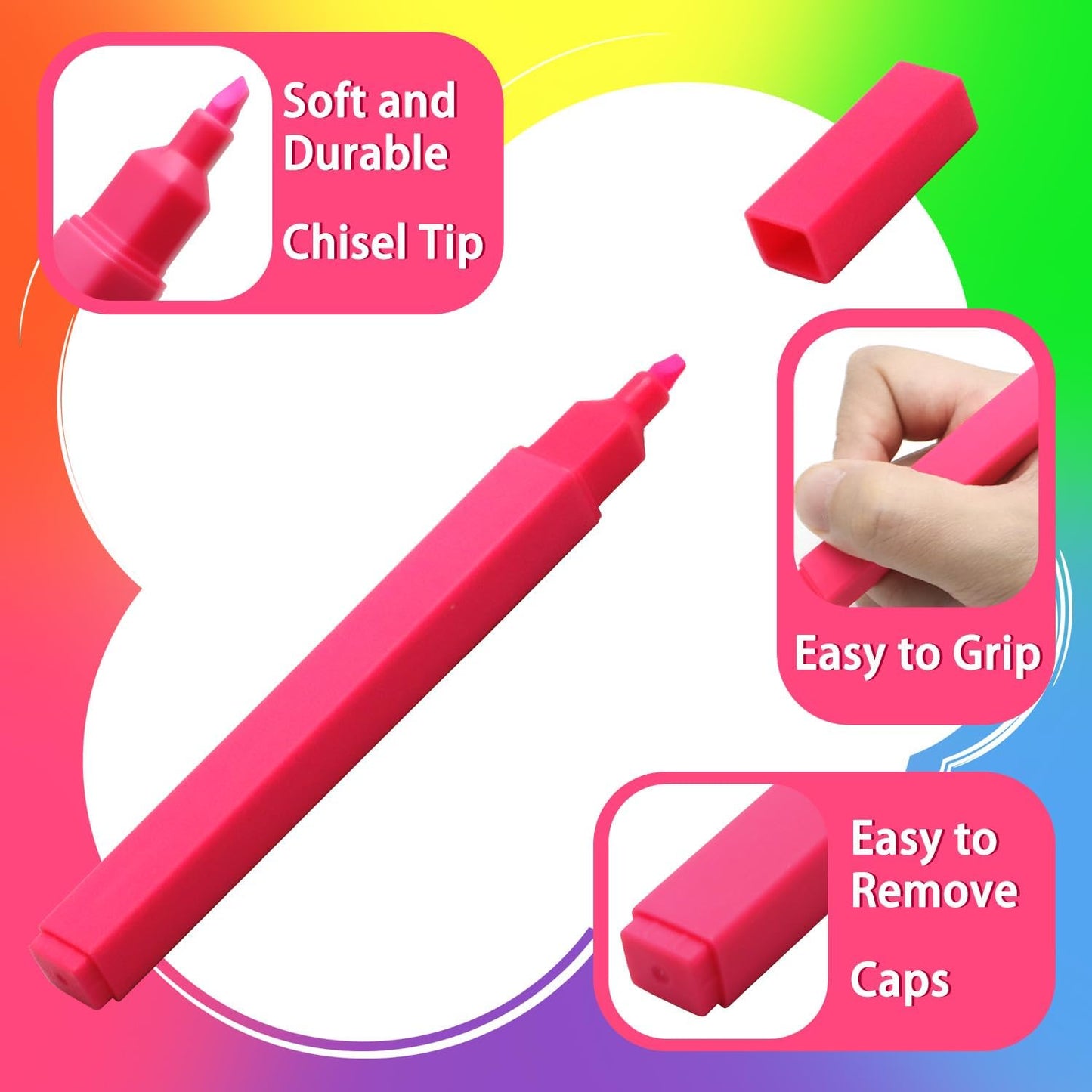 Vitoler Highlighters Assorted Colors,12pcs No Bleed Highlighters,Chisel Tip Cute Highlighter for School Office Supplies