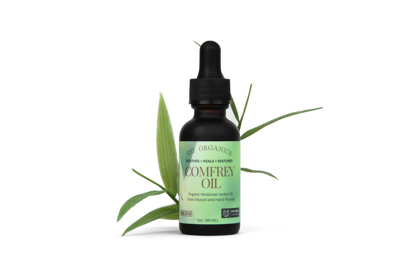 SSF Organics- Healing Comfrey Oil Concentrate. Natural Therapy for Joints, Muscle and Skin. | Medicinal Plant Based Relief and R