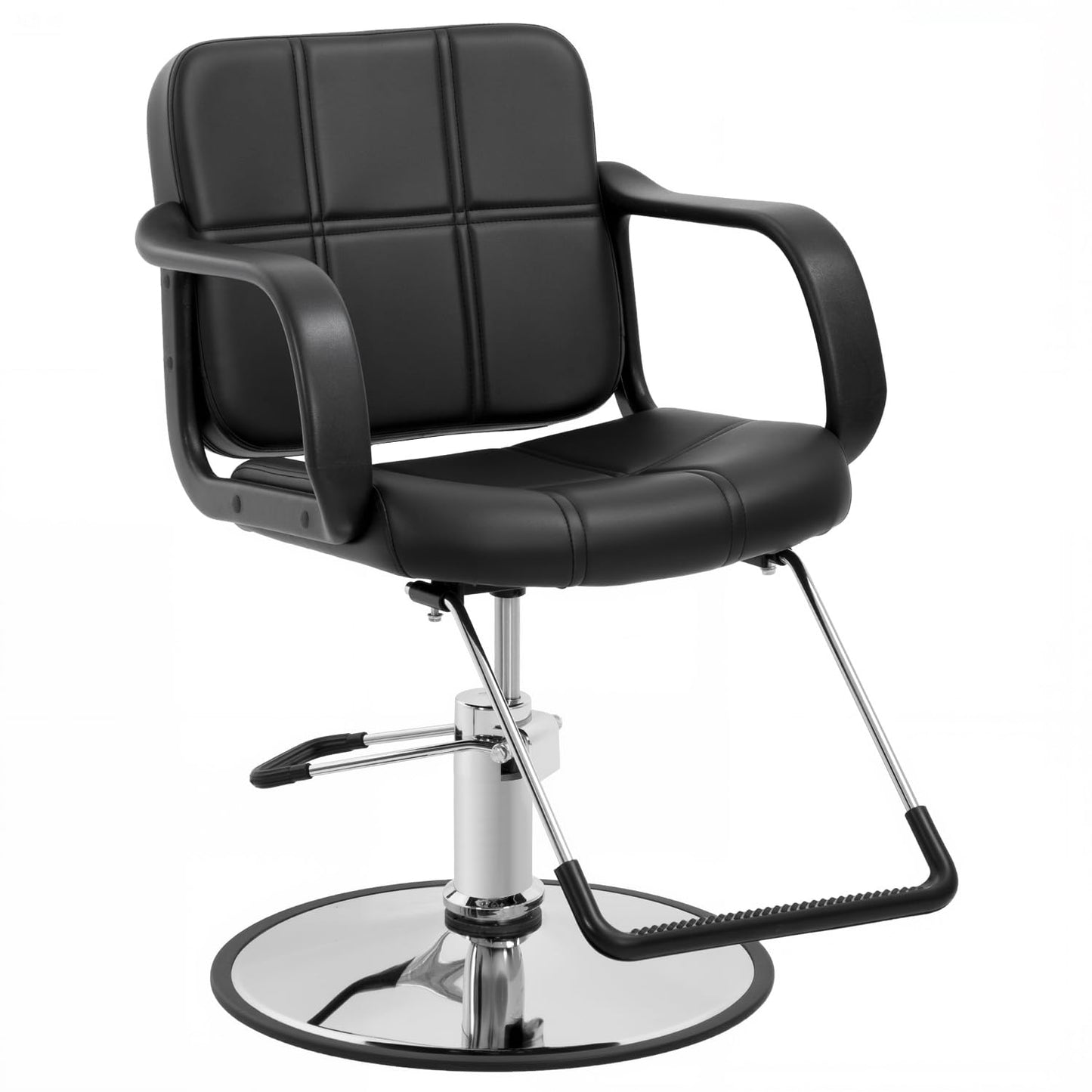 FDW Barber Chair,Hair Chair,Salon Chair for Hair Stylist 360 Degree Swivel Hydraulic Pump Professional Shampoo Salon Equipment and Cutting Barber Room Salon Chair, Black (Black)