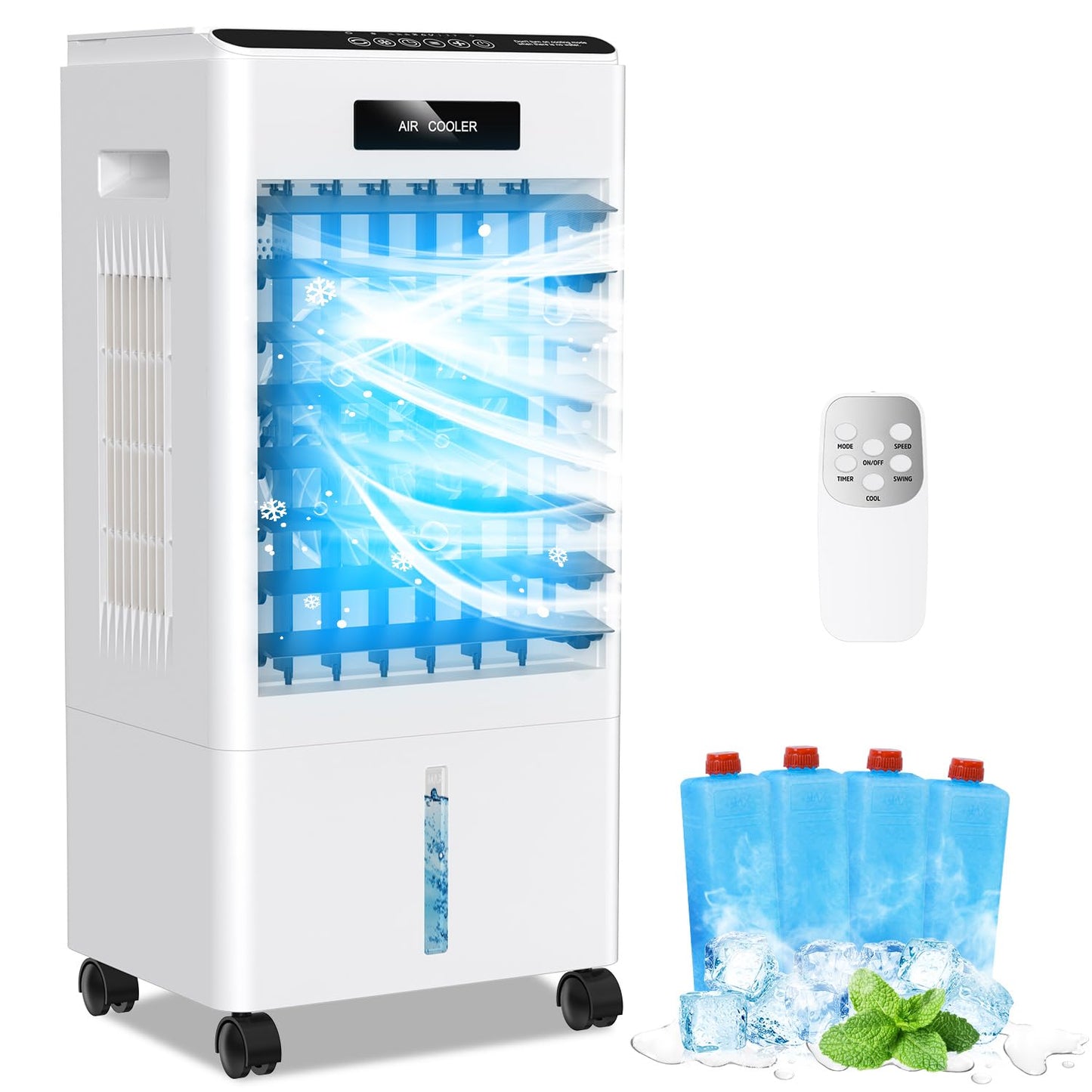 Portable Air Conditioners, 8000BTU Windowless Portable AC Unit with 3 Speeds, 3 Modes, 8L Swamp Cooler w/7H Timer, 90°Oscillation, Remote Control Air Conditioners for Bedroom, Room, Home (Black)