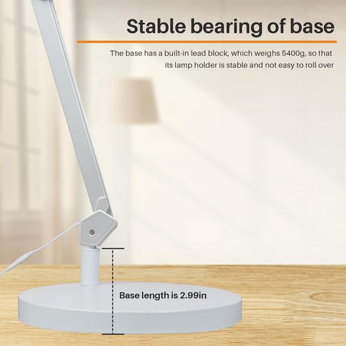 bemelux Desktop Base of LED Half Moon Light for Nail Desk (White)