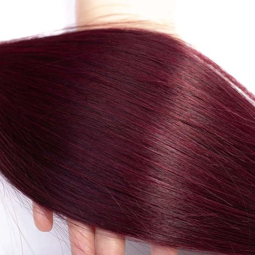 Habiliana Human Hair Bundles 16 18 20 Inch Burgundy 99J Straight Bundles Human Hair 100% Unprocessed Soft Sewn In with Double Drown Weft for Black Women