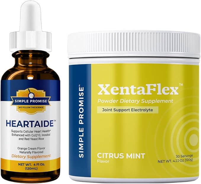 Simple Promise Joint & Heart Support Bundle – Supports Hydration, Mobility & Heart Wellness – XentaFlex Electrolyte Powder...