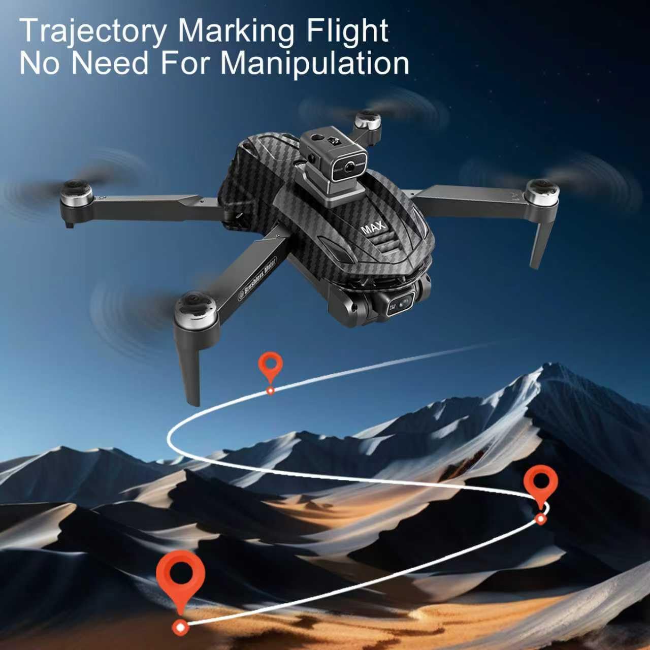 GPS Drone with 4K Dual Cameras & 4.5in Large-Screen Remote - Infrared Obstacle Avoidance, LED Night Lights, Brushless Motors, 2 Rechargeable Batteries, Wi-Fi FPV Real-Time Transmission, Hovering Altitude Hold Mode, GPS Auto Return & Follow Me Mode - Folda