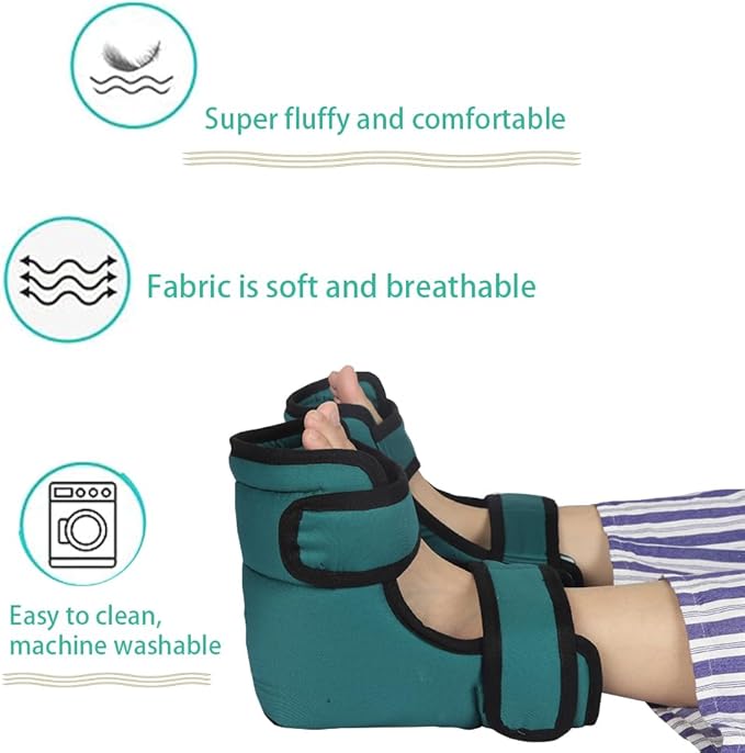 AUSTYLCO 2PCS Heel Cushion Protector Pillow to Relieve Pressure from Sores and Ulcers,Adjustable in Size,Foot Pillowfor Elderly Bedridden Pressure Ulcer Cushion Ankle Pillow for Bed,Wheelchairs