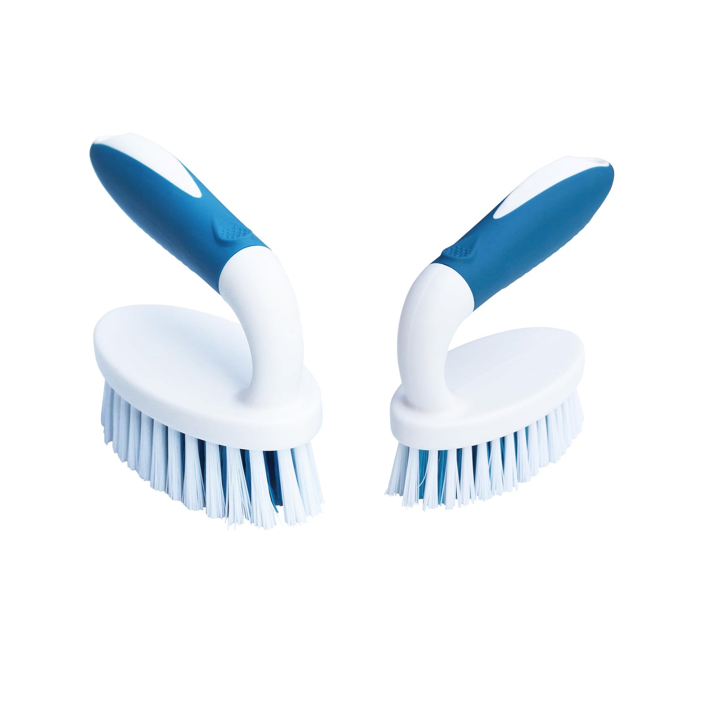 PHYEX Scrub Brush, 2 Size Household Cleaning Brushes with Stiff Bristles, Scrubbing Brush for Carpet, Shower, Bathtub, Kitchen,