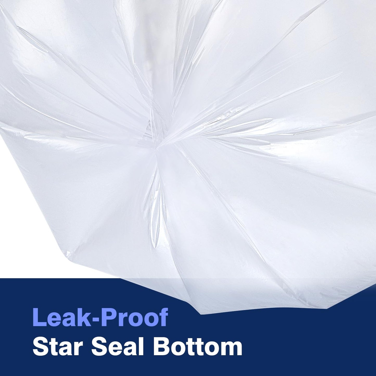Plastiguide Clear Trash Can Liners, 10-15 Gallon, 24'' x 33'', Wholesale 1000 Count, High Density Garbage Bags for Bathroom, Office, Commercial and Industrial Use