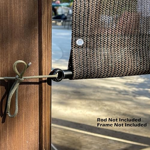Alion Home Custom HDPE Permeable Canopy Sun Shade Cover Replacement with Rod Pockets for Pergola (16' x 7', Mocha Brown)