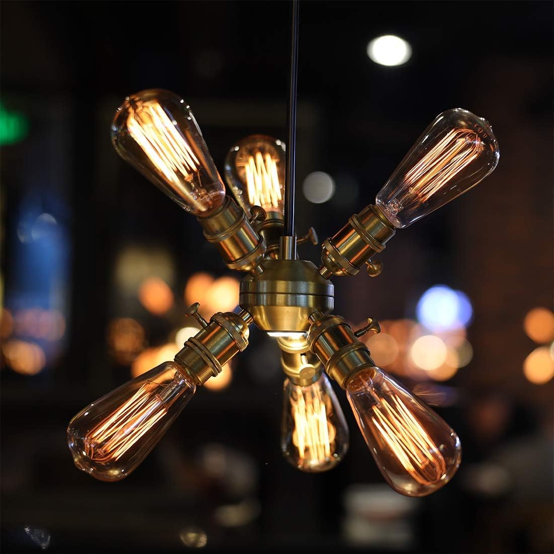 LUXON 8-Pack Edison Bulbs,Antique Vintage Style,Incandescent Light Bulb,Dimmable,Amber Warm 60W E26 Base for Wall Sconce Chandelier Retro Fixture