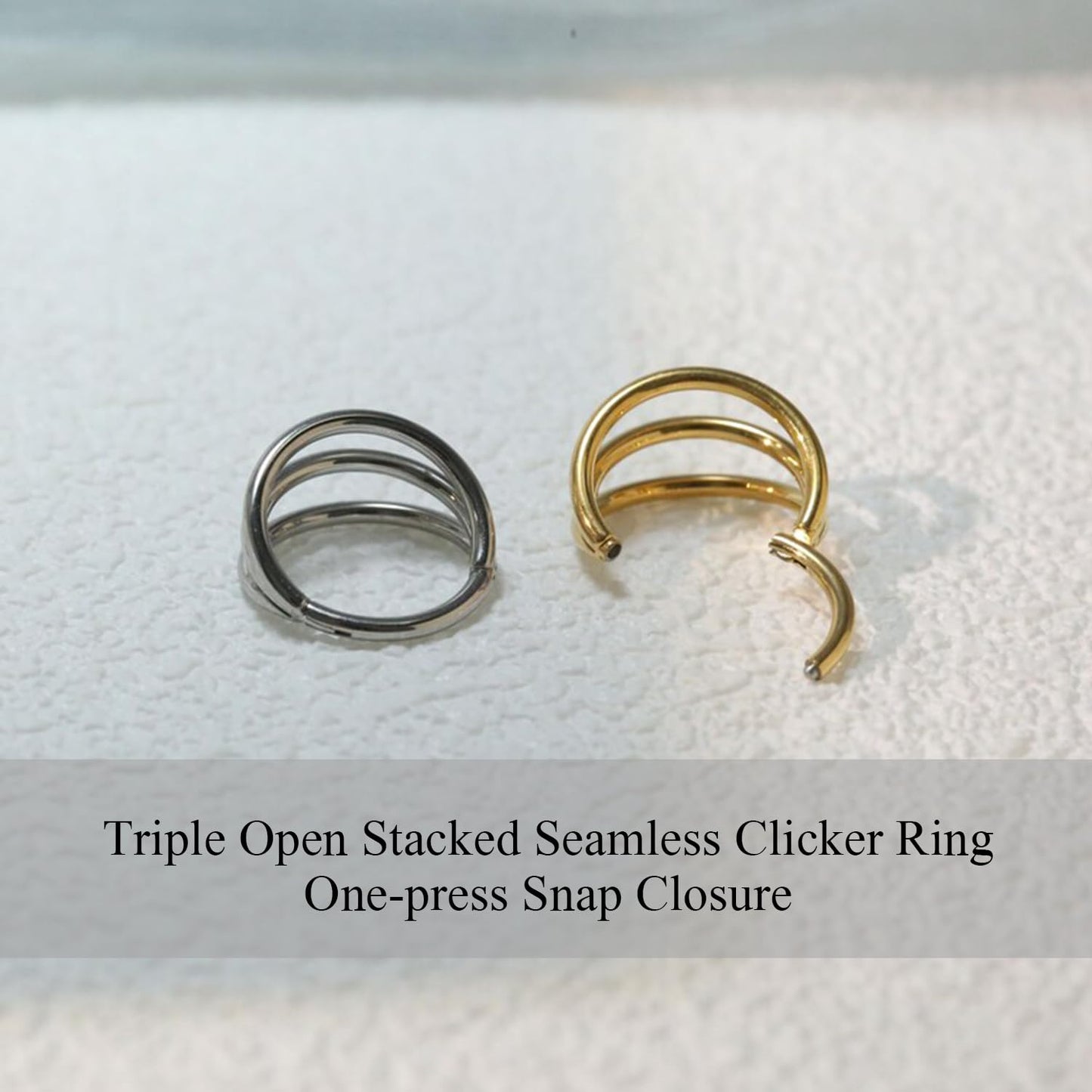 FUNLMO Septum Ring 16G Nose Ring Tragus Helix Conch Rook Daith Piercing Jewelry Triple Hoop Nose Ring Cartilage Hoop Earring 316