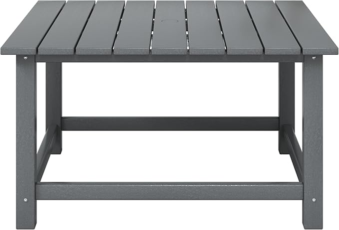Costaelm Patio Conversation Set, 5 Piece Balcony Furniture, Small Patio Firepit Furniture Outdoor Adirondack Square Coffee Table and Chair for Backyard Lawn Porch Pool Garden, Gray