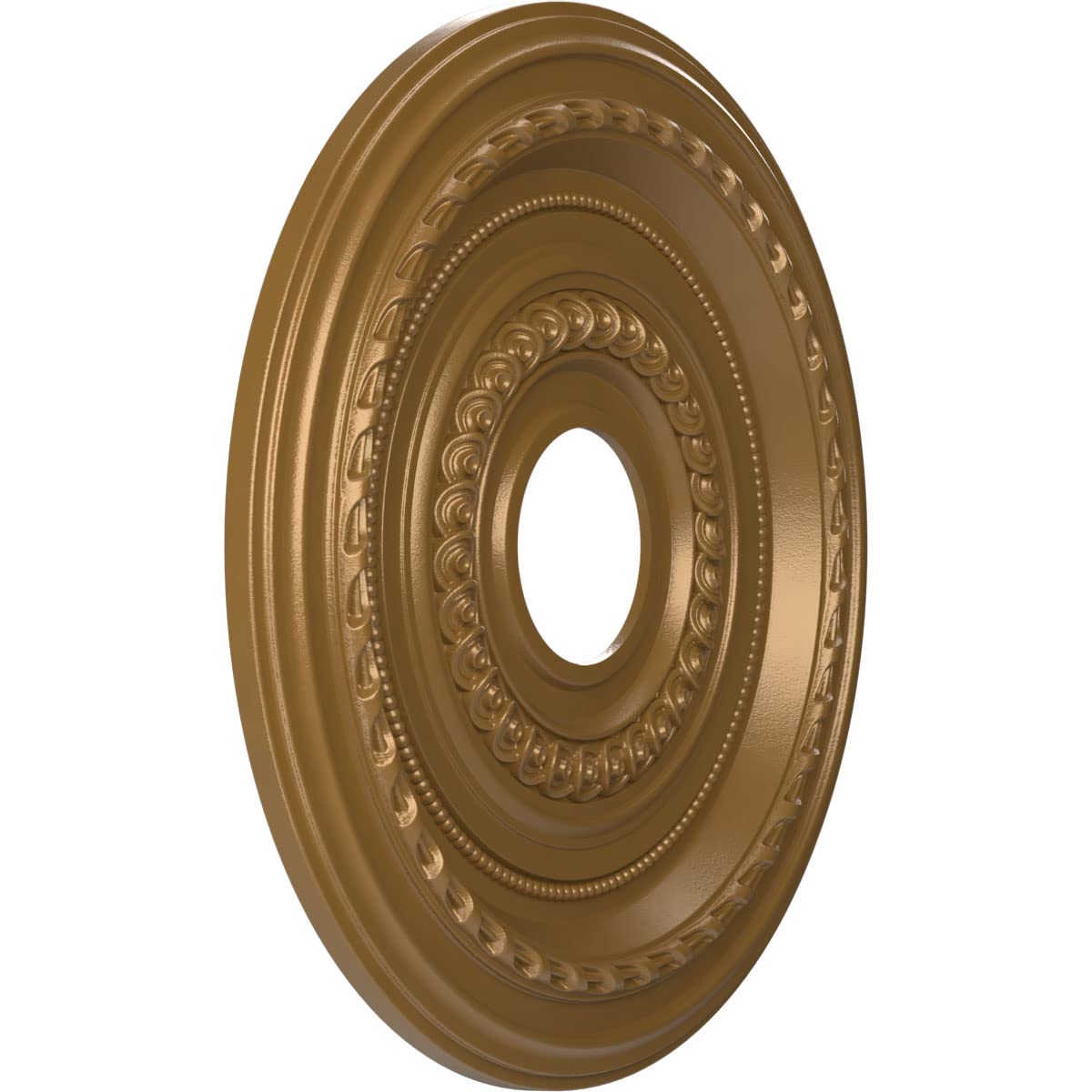 Ekena Millwork Cmp16Cocgh Cole Thermoformed Pvc Ceiling Medallion (Fits Canopies Up To 4 1/2), 16Od X 3 1/2Id X 1P, Metallic Gol