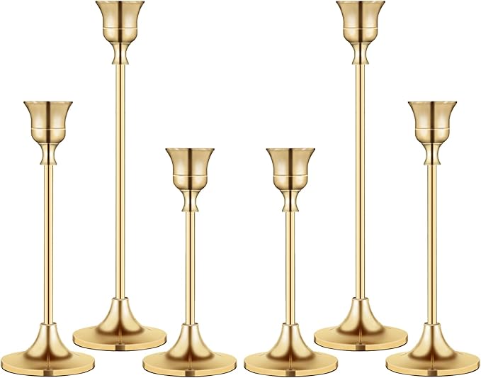 Candlestick Holders,Taper Candle Holder for Candlesticks Gold Brass Vintage Candle Stick Candle Holders Candelabra Candle ...