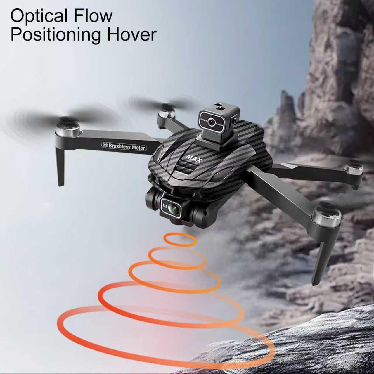 GPS Drone with 4K Dual Cameras & 4.5in Large-Screen Remote - Infrared Obstacle Avoidance, LED Night Lights, Brushless Motors, 2 Rechargeable Batteries, Wi-Fi FPV Real-Time Transmission, Hovering Altitude Hold Mode, GPS Auto Return & Follow Me Mode - Folda