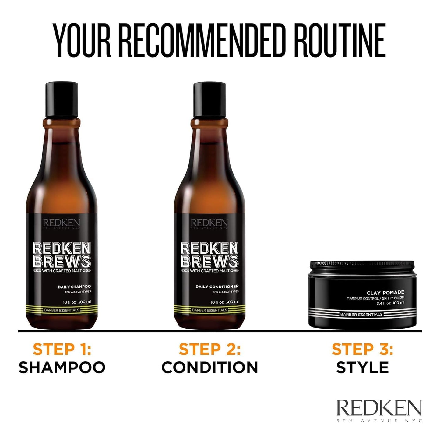 Redken Brews Daily Conditioner For Men | Soft and Shiny Hair | Hydrating Men's Conditioner | Strengthens, Detangles, and Moistur