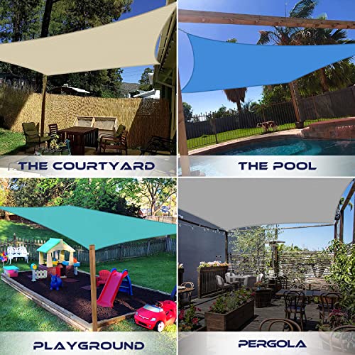 Windscreen4less 16' x 20' Sun Shade Sail Rectangle Outdoor Canopy Cover UV Block for Backyard Porch Pergola Deck Garden Pa...