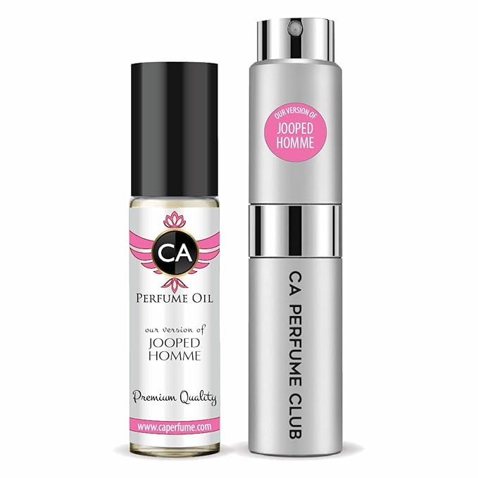 CA Perfume Duo Impression of Jooped Homme For Men Perfume Layering Set Mens Cologne Long Lasting Travel Size EDP + Body Oil Roll-On Bottle 0.27 Fl Oz+0.33 Fl Oz
