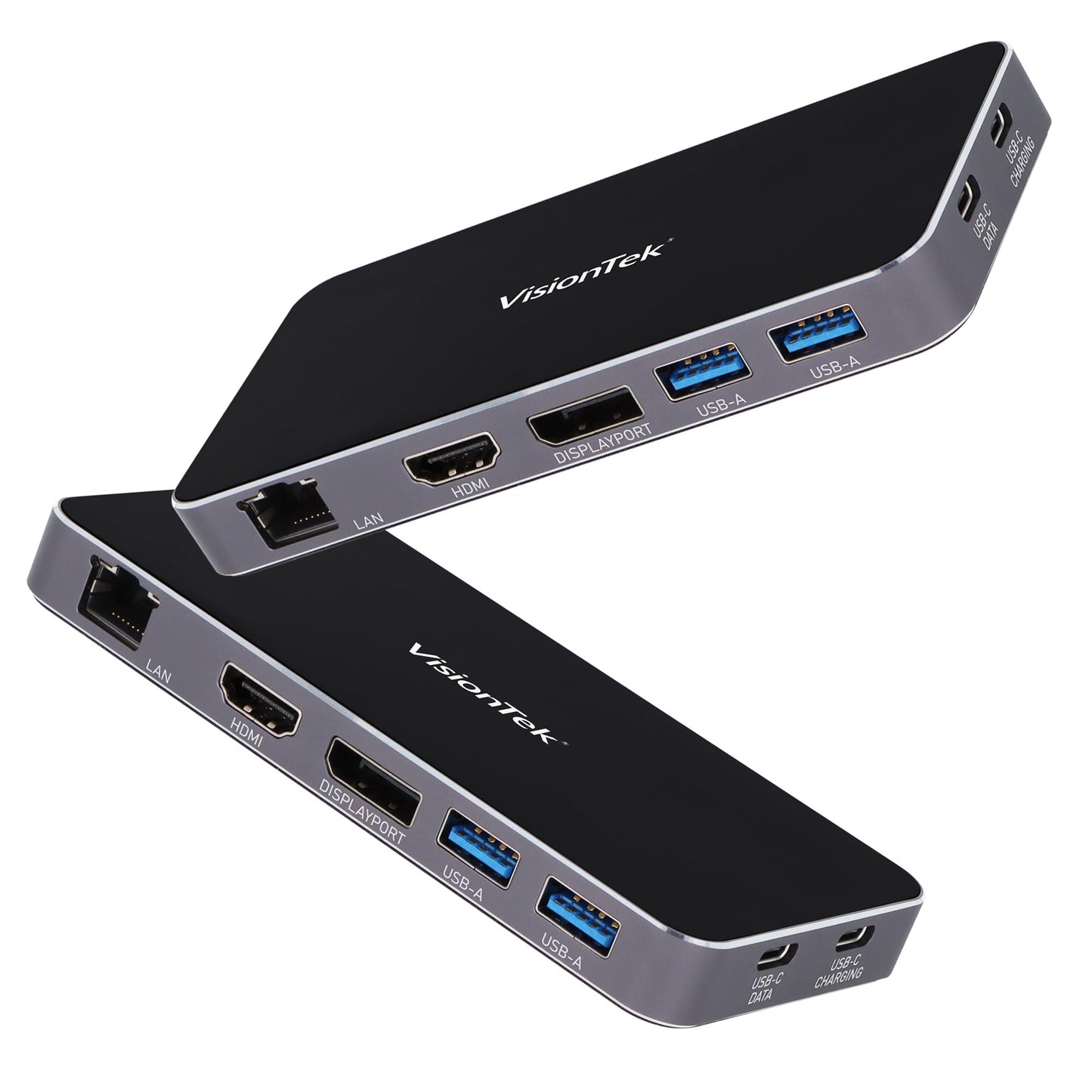 Visiontek Vt400 Portable Usb-C Dual Monitor Hub - 1X Dp, 1X Hdmi, 2X Usb-A, 1X Ethernet, 1X Usb-C For Windows/Macos/Chromeos/Ios