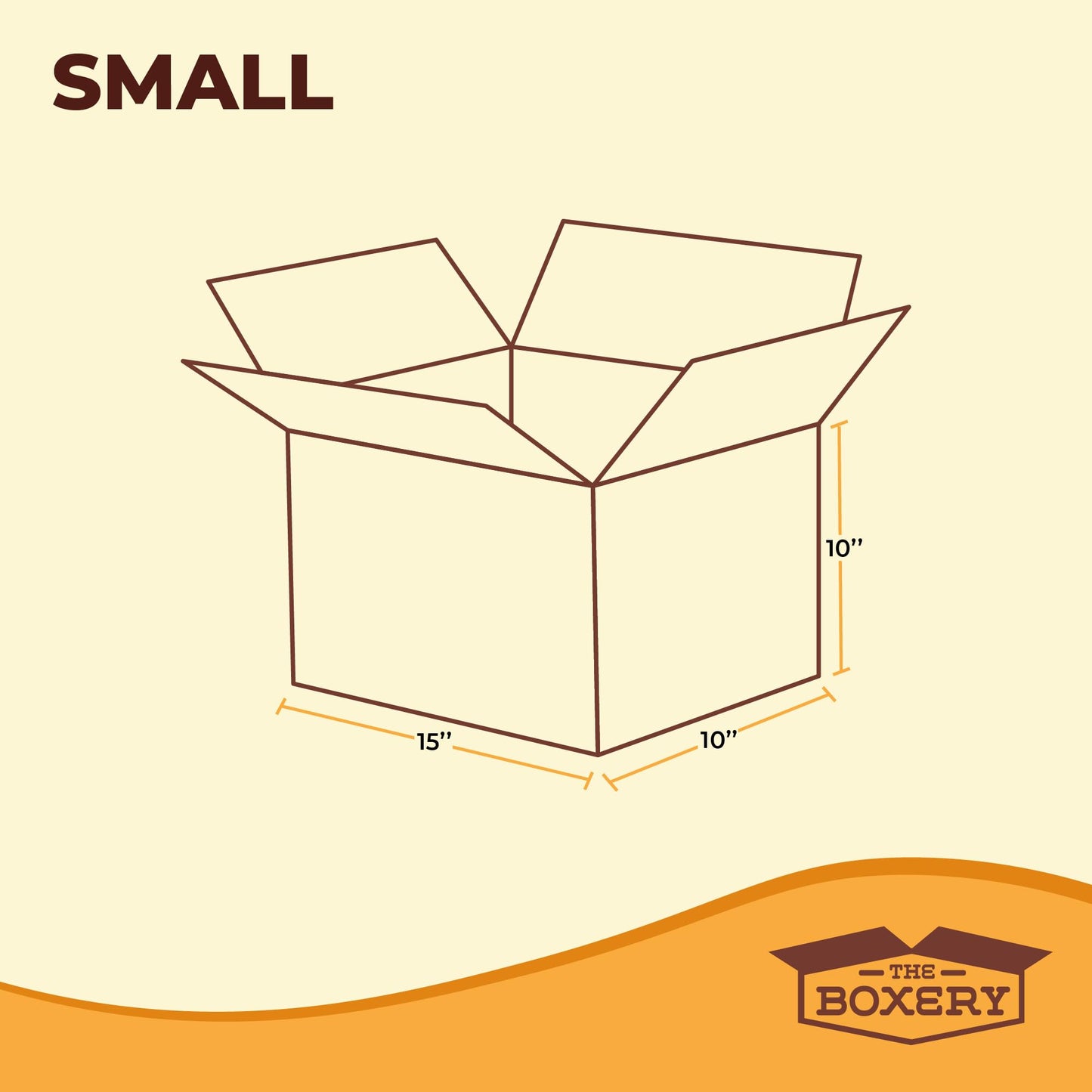 The Boxery Moving Boxes 10-Pack Small | 15x10x10 inch Brown/Kraft Corrugated Cardboard Packing, Moving & Storage for Business/Home – Durable - Eco-Friendly, Recyclable - Made in the USA