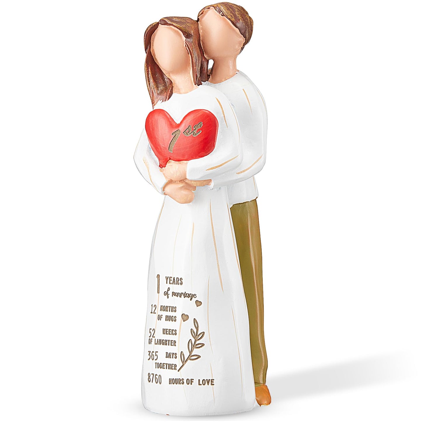 Hosetim 1st Anniversary Figurine Gifts, 1st Wedding Anniversary Romantic Gifts for Couple, Wife, Husband, Sculpted Hand-Painted Figure