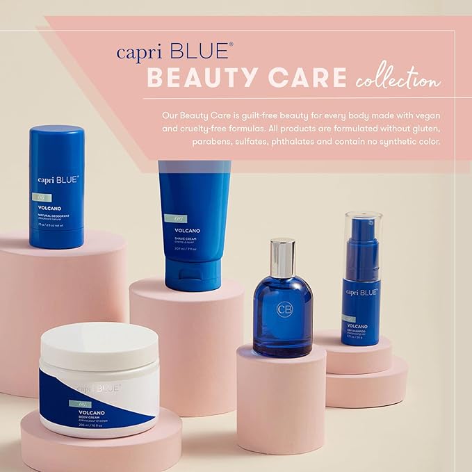 Capri Blue Fragrance Gift Set - 1 Volcano Eau de Parfum .34 fl oz & 1 Volcano Mini Hand Cream 1 oz - Moisturizing Jojoba Oil & Shea Butter Lotion - Cruelty-Free Skin Care Products
