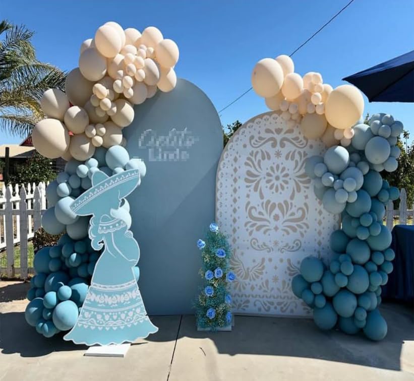 Dusty Blue Cielito Lindo Arch Backdrop Covers Mexican Theme Fiesta Wedding Parties Decoration Baptismx Baby Shower Birthda...