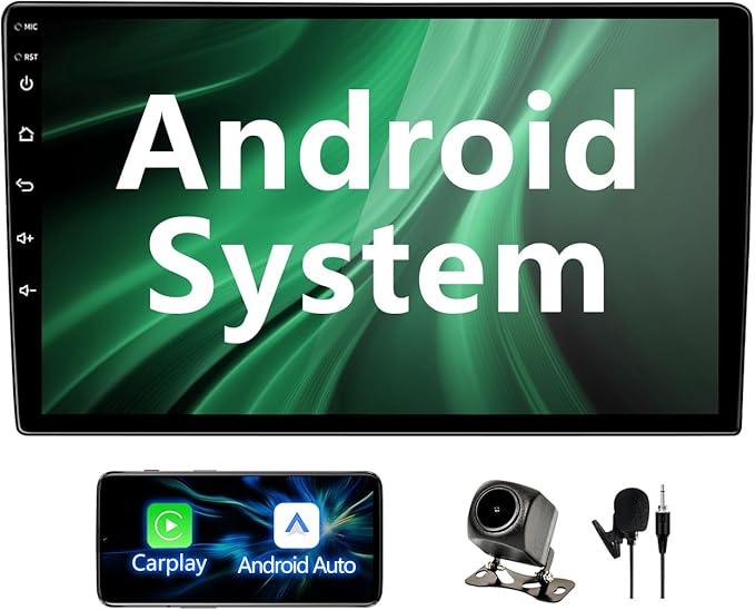 BINIZE Android Double Din 10.1 Inch Touch Screen Bluetooth Car Radio,Radio with Wireless Carplay＆Android Auto,GPS Navigati...