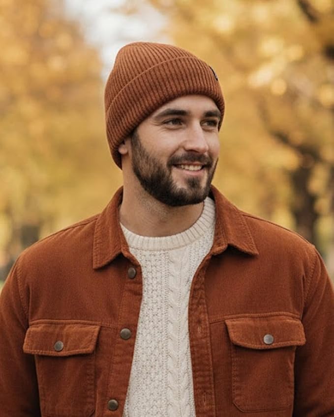 Zylioo Oversize Beanie Hats, XXL Big Size Ribbed Knit Cuffed Winter Hat for Cold Weather, Warm Skull Watch Cap