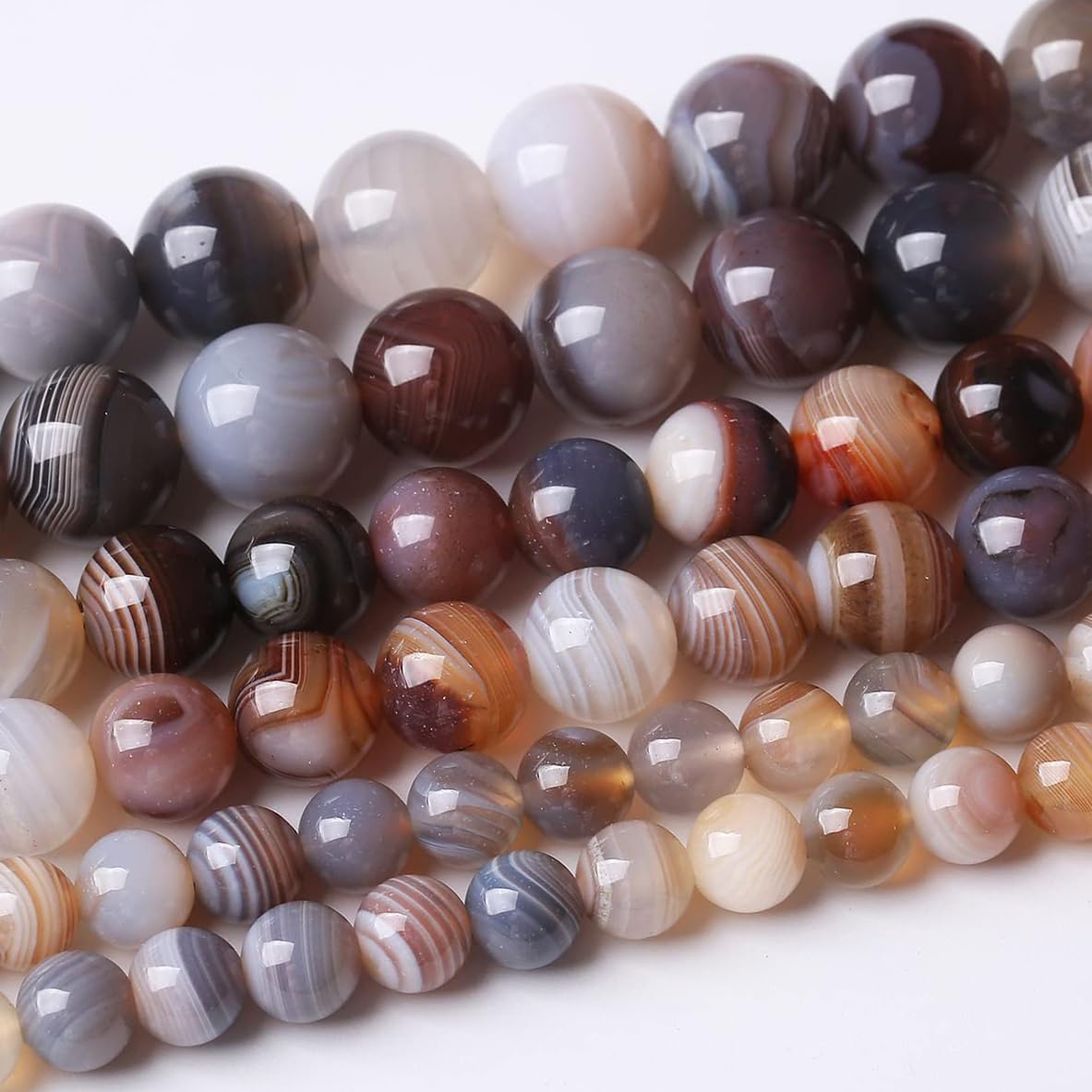 48PCS 8MM Red Coffee Agate Beads-Multicolo Stone Beads Energy Healing Beads for DIY Jewelry Bracelet Necklace Making for Jewelry Making15Inch