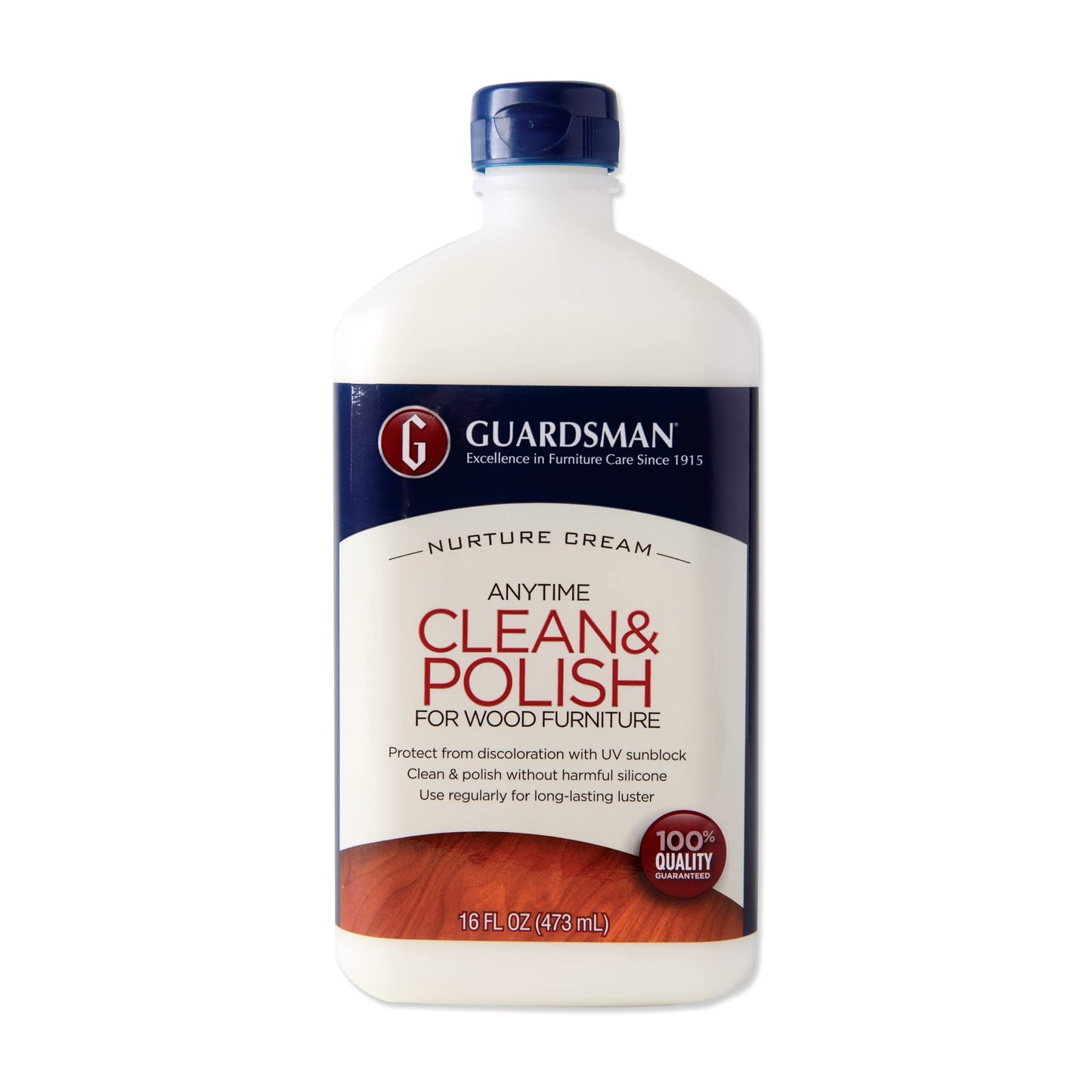Guardsman Clean & Polish For Wood Furniture - Cream Polish 16.9 oz - Silicone Free, UV Protection - 461500