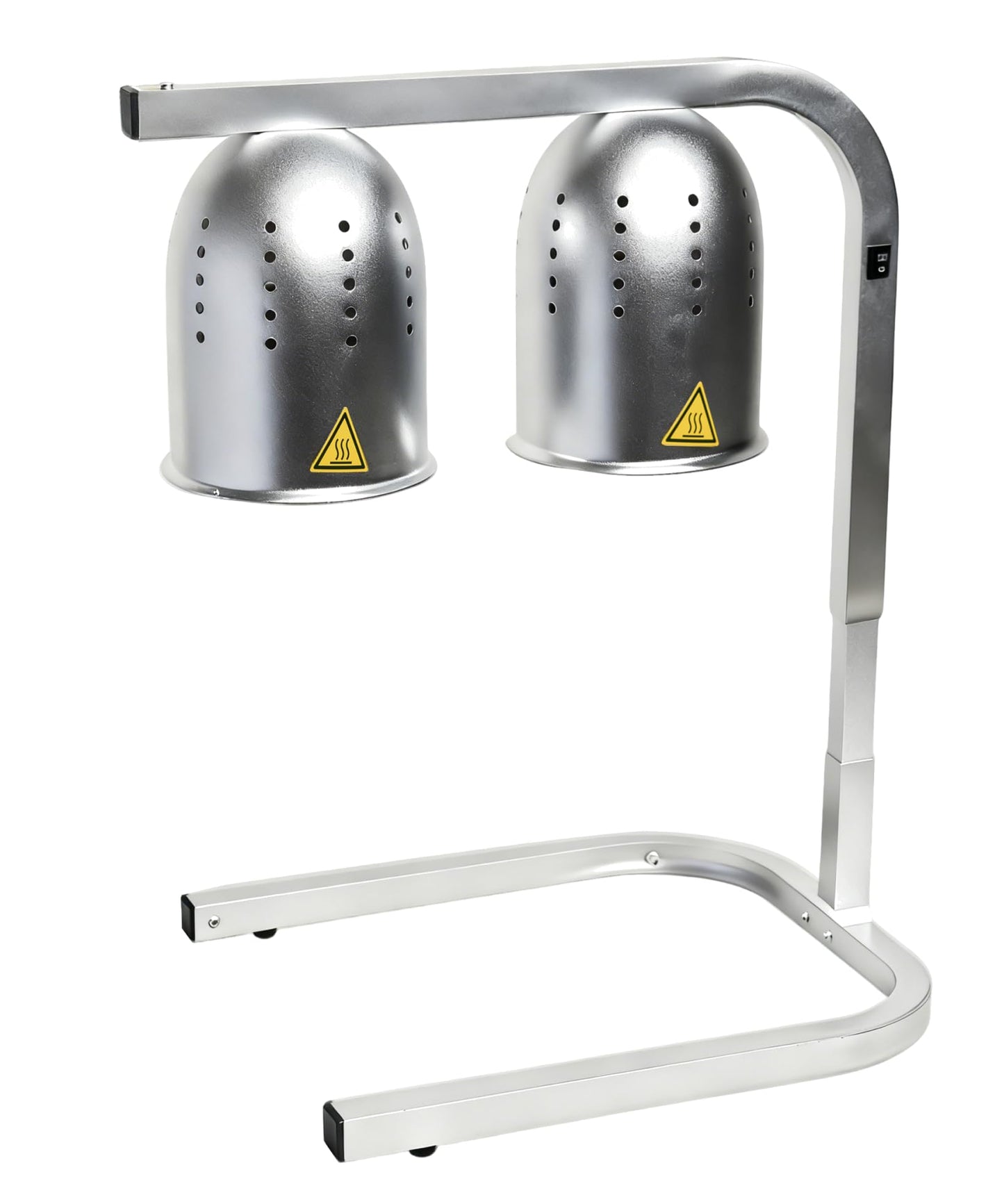 SYBO Commercial Grade Food Heat Lamp, Electric 2-Bulb Heating Lamp Warmer for Food with Adjustable Stand, 500W, Silver