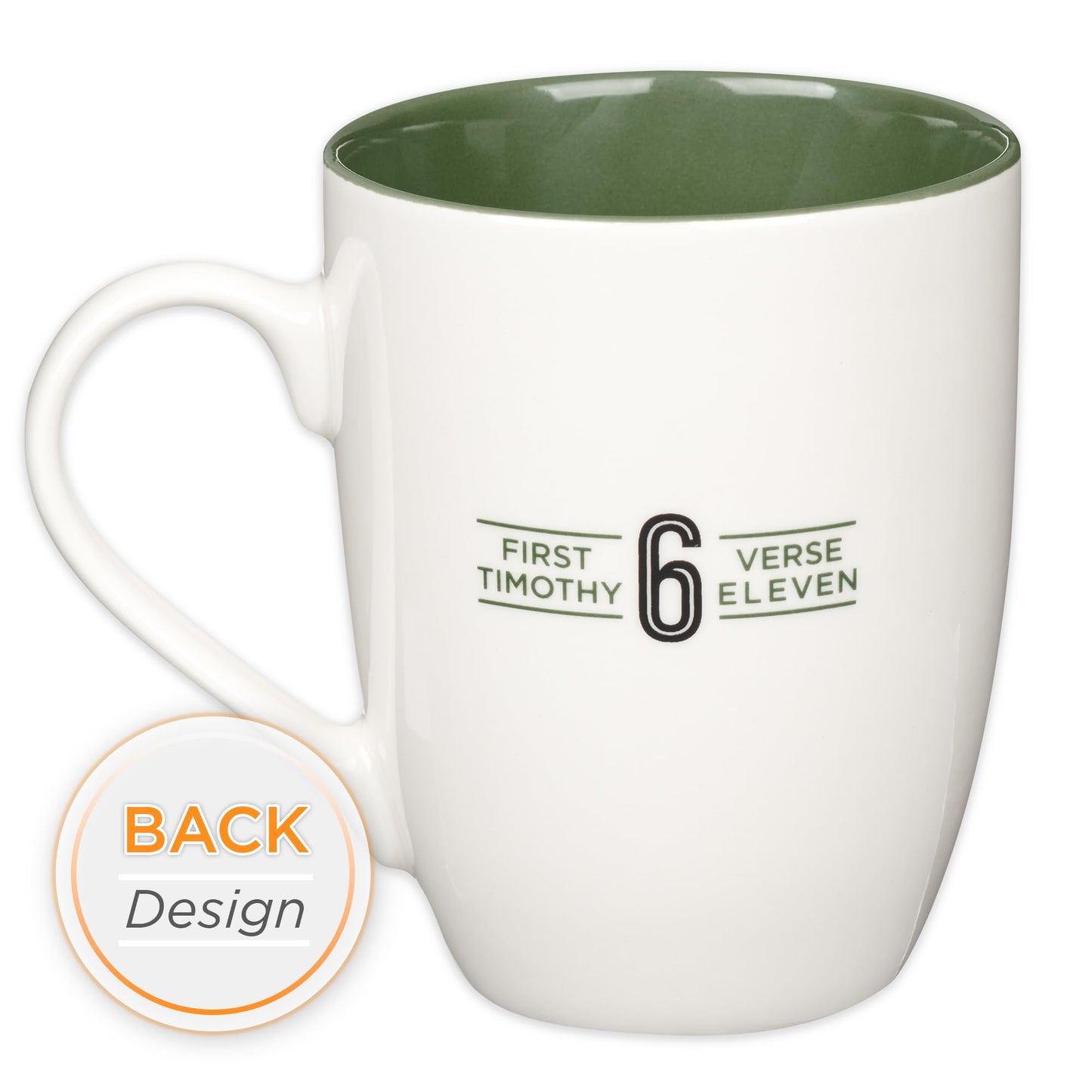 Christian Art Gifts Inspirational Ceramic Coffee & Tea Scripture Mug for Men: Man of God Encouraging Bible Verse, Durable Microwave & Dishwasher Safe Novelty Drinkware, White & Forest Green, 12 oz.