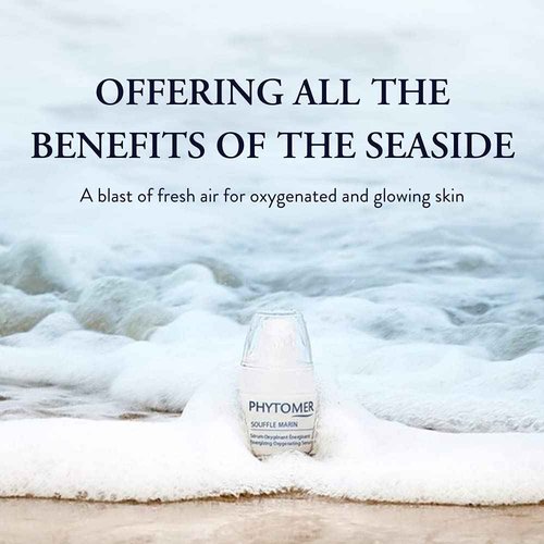 Phytomer Souffle Marin Energizing Face Serum | Oxygenating Anti Aging Serum for Face & Neck | Facial Cream Moisturizer Corrects Dull Skin | Protects & Hydrates | 30ml