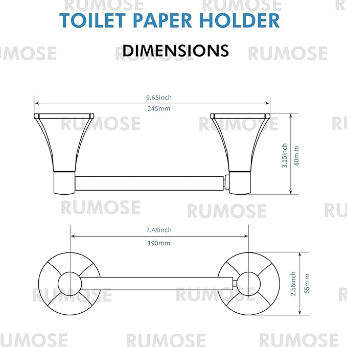 RUMOSE Toilet Paper Roll Holder Bathroom Flexible Pivoting Tissue Handle on Wall Mounted Brushed Gold Rustproof Toilet Tissue Roll Holder,Stainless Steel