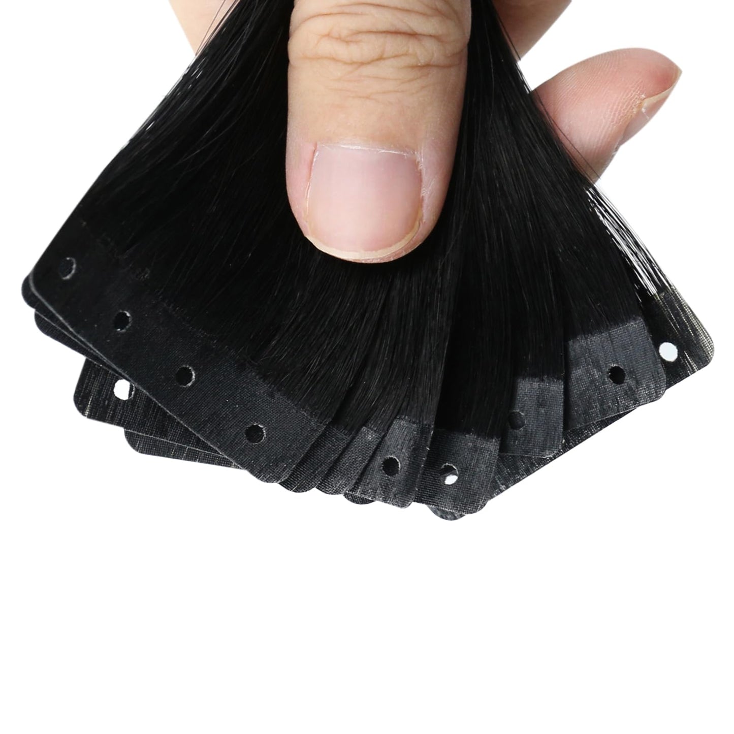 Full Shine Tape in Hair Extensions Tape Extensions Human Hair Color 1 Black 22INCH Invisible Seamless 20PCS 50G Black Hair Exten