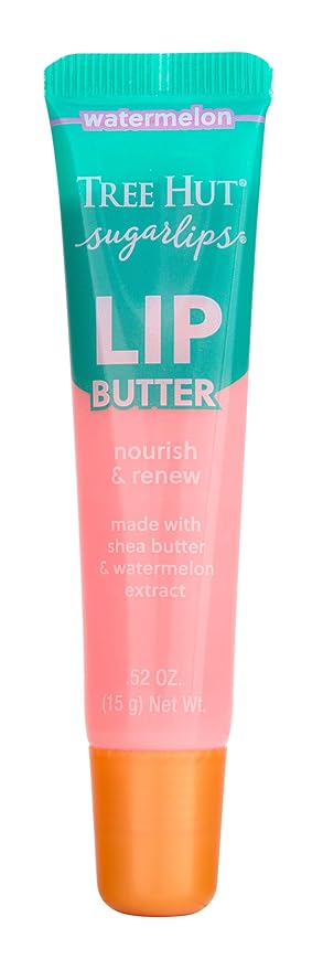 Tree Hut Watermelon Sugarlips Lip Butter, Hydrating Lip Care to Lock in Moisture & Nourish Lips, Smooth & Soft Finish, Holiday Gift & Stocking Stuffer, 0.52 fl oz