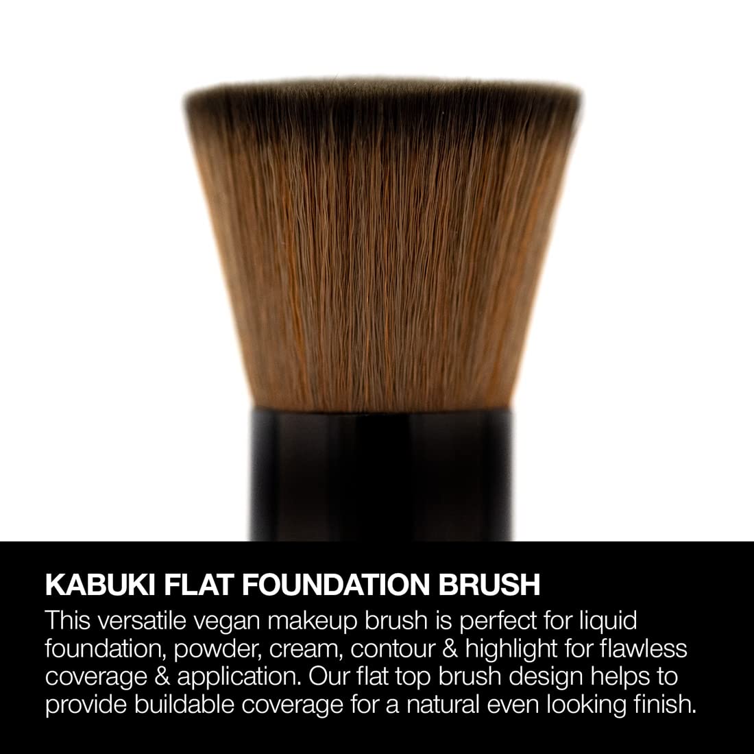 Palladio Flat Kabuki Brush, Professional Makeup Brush for Foundation, Face Blush, Powder, Cream, Contour & Highlight, Synthetic