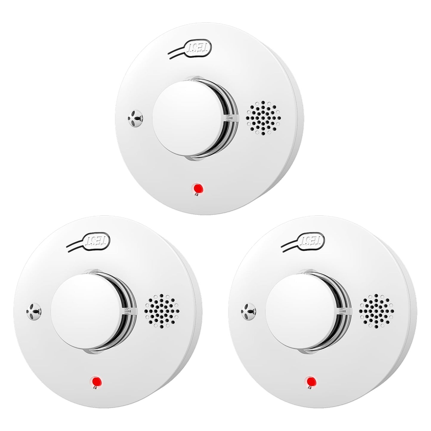 3 Pack Smoke Detector Photoelectric Smoke Alarm with Test/Mute Button, Replaceable AA Battery Battery Powered Fire Alarms for Home(Battery Not Included) S01D