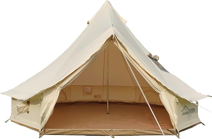 DANCHEL OUTDOOR B5PRO 4 Season Canvas Tent with Stove Jack Camping, Waterproof Bell Tent with AC Port Yurt All Year Livin...