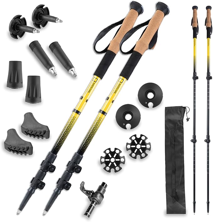 National Geographic Hiking & Trekking Poles with Tungsten Steel Tips & All-Terrain Accessories – Lightweight, Adjustable W...