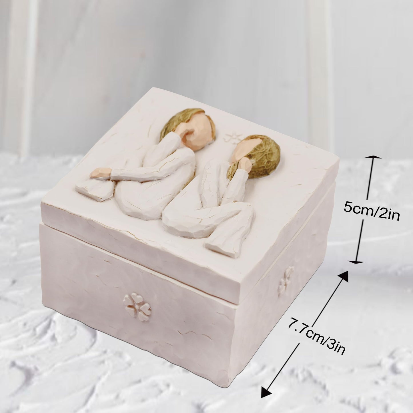 AcowSpt Best Friend Birthday Gifts for Women, Friendship Gifts for Women, Sculpted Hand-Painted Keepsake Box
