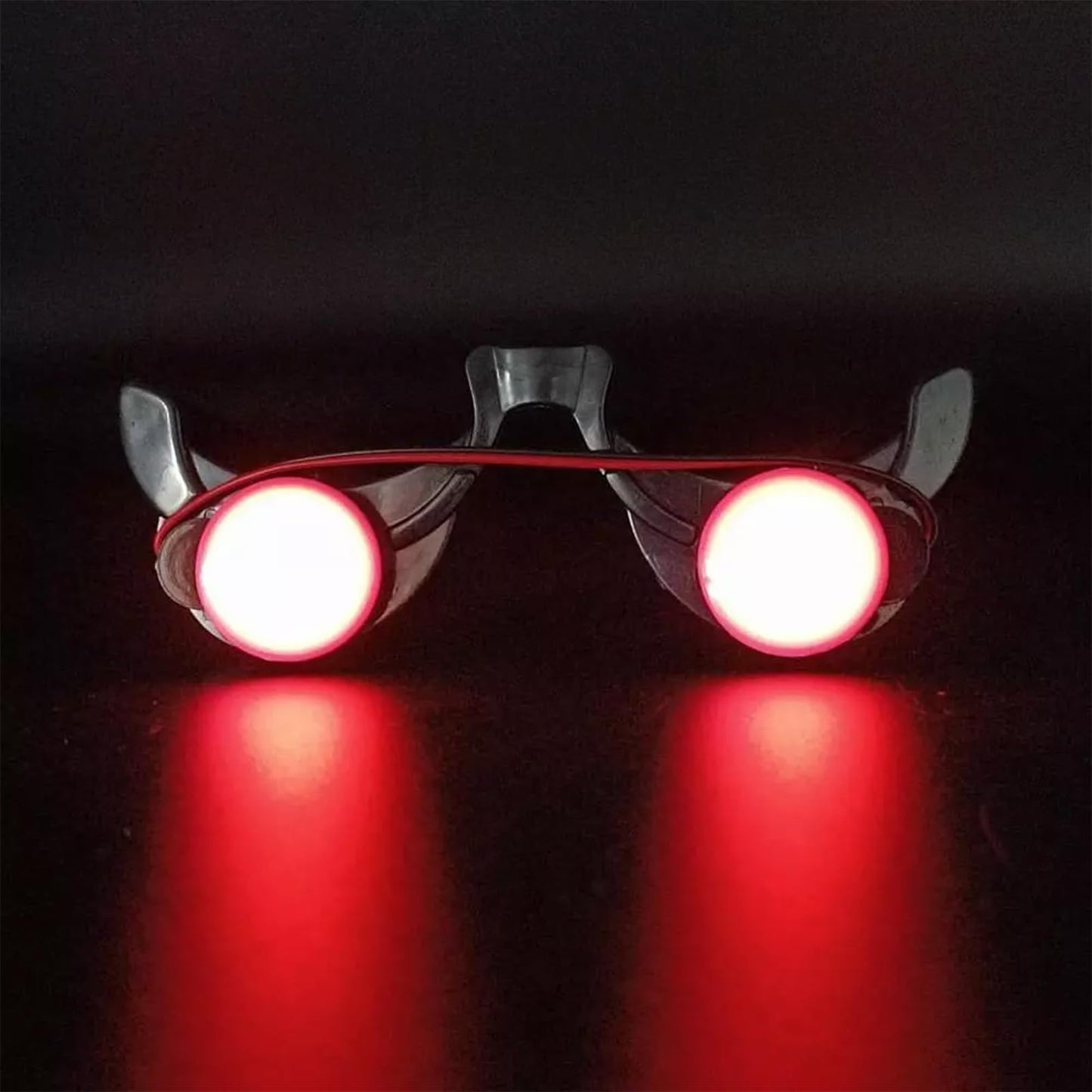 Glowing Red Eyes Glasses Scary Grim Reaper Cosplay Halloween Costume Accessories Flashing Light up Glasses Eyewear Christmas Rave Party Favors Evil Devil Eye Goggles Eyeglasses